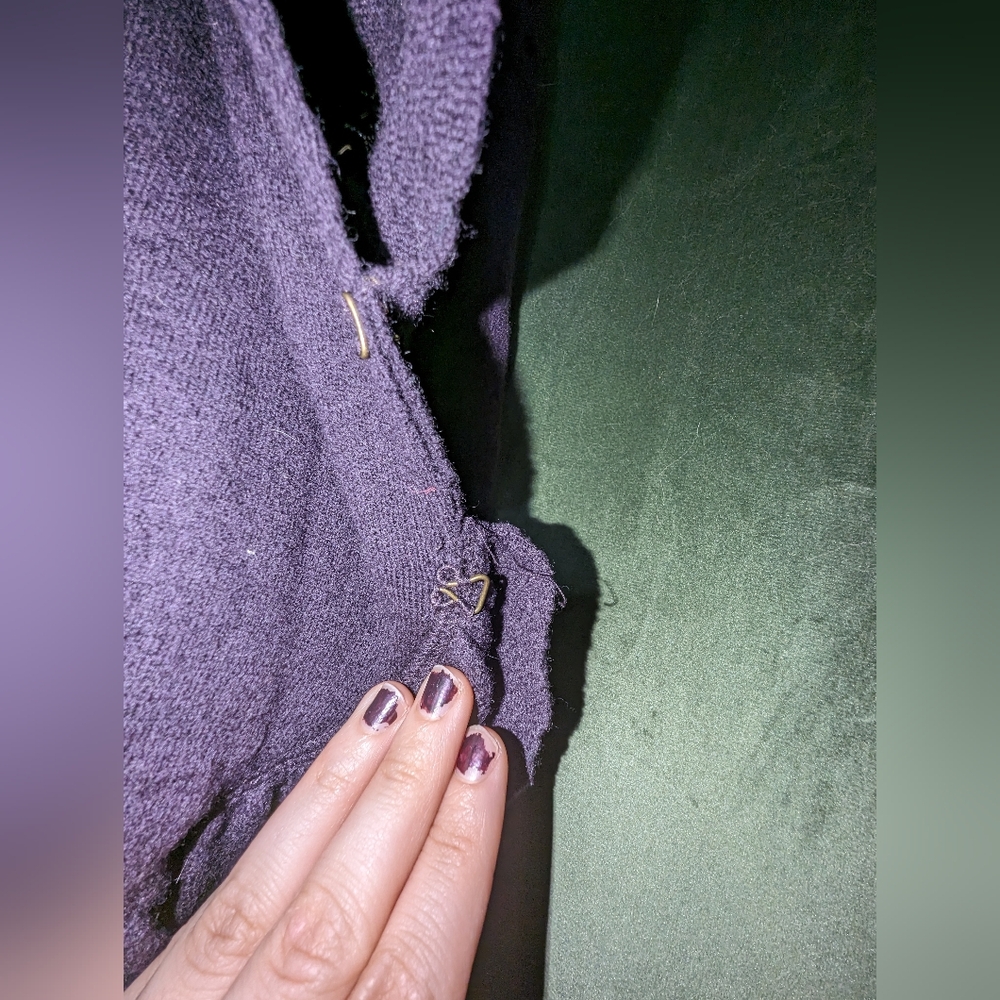 Anthropologie Charlie&Robin Wool Deep Purple Cardigan - Picture 3 of 6